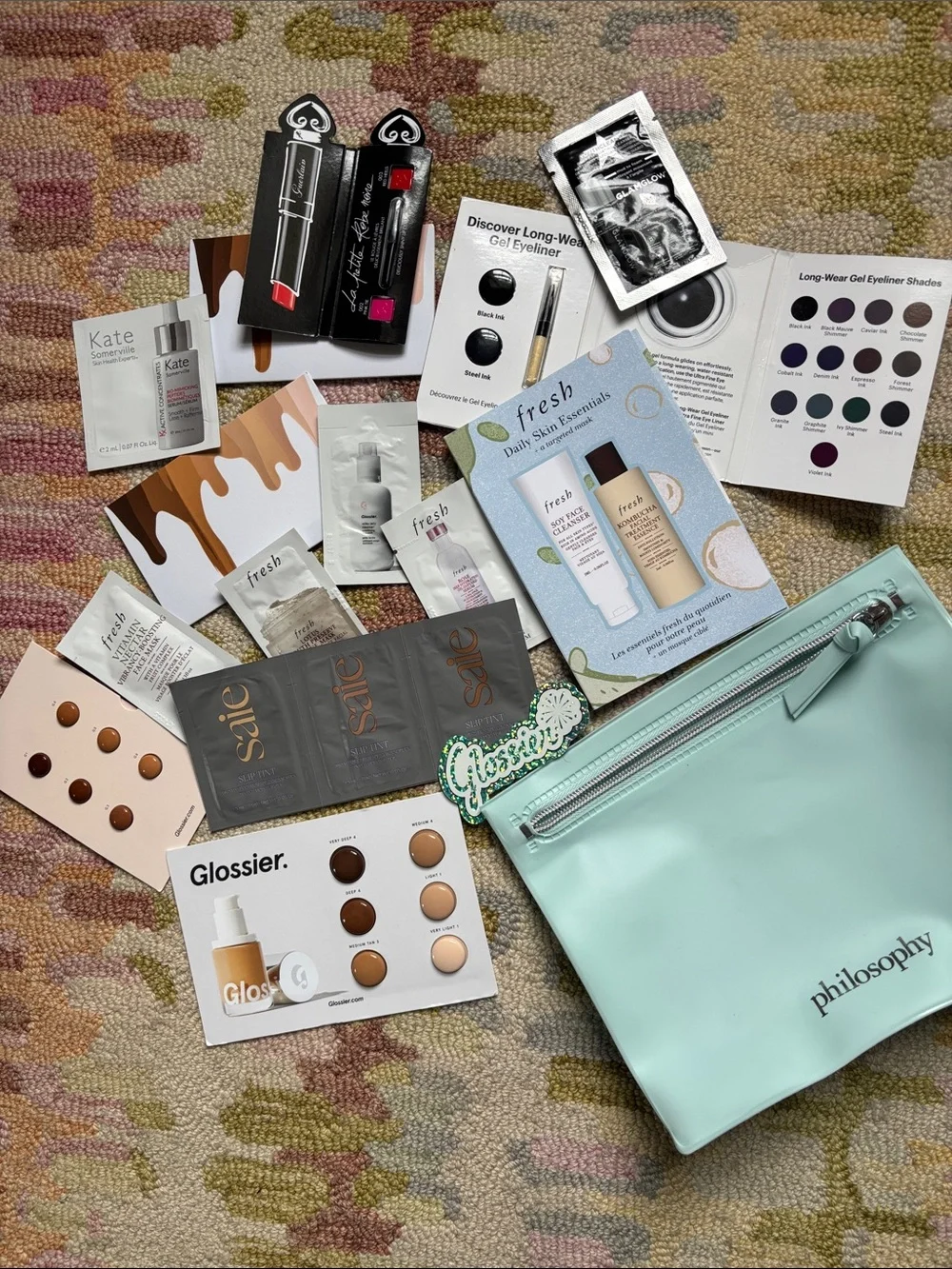 20-pc skin to eyes to lips SO MANY samples Bobbi Brown, Guerlain, Glossier +more